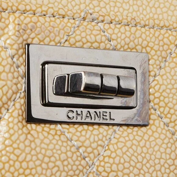 Chanel Beige Quilted Patent Caviar Leather Petite Reissue Shopping Tote Bag - Picture 9 of 12